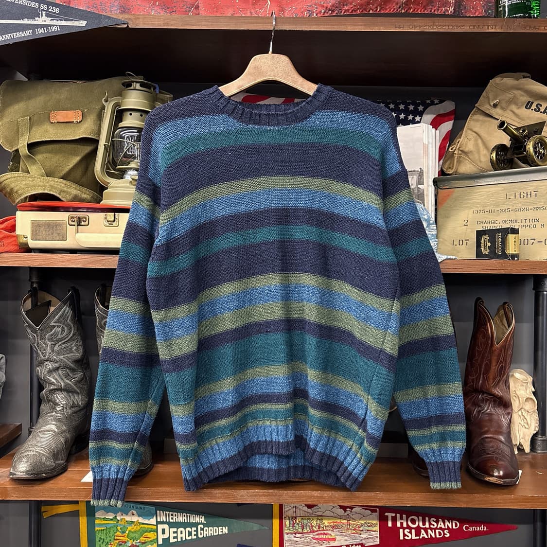 제이크루 멀티 스트라이프 플레인 코튼 니트 상품이미지1