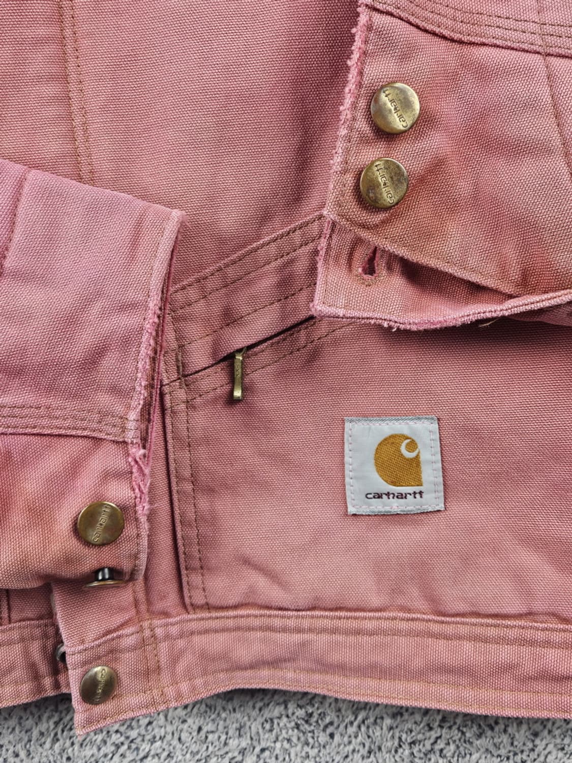 칼하트 커버올 핑크다잉 크롭 커스텀 자켓 ( L 추정 ) / 10608 상품이미지6
