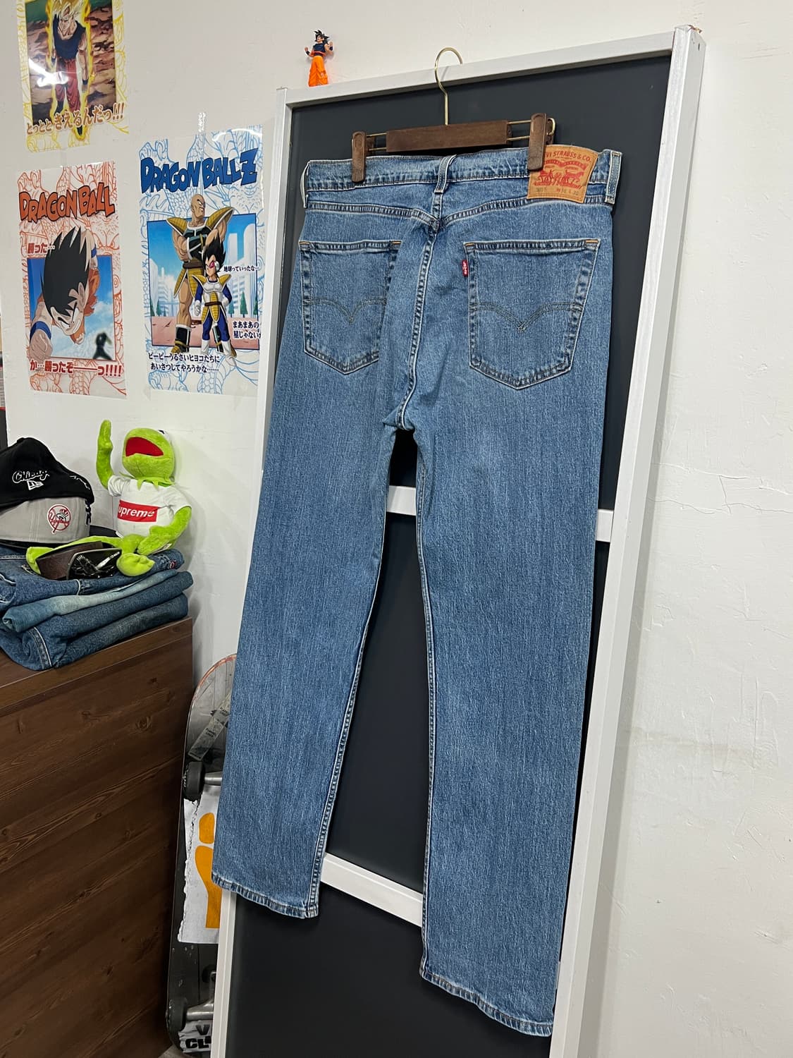 Levis 리바이스 505 레귤러 스트레이트 연청 데님 팬츠 상품이미지1
