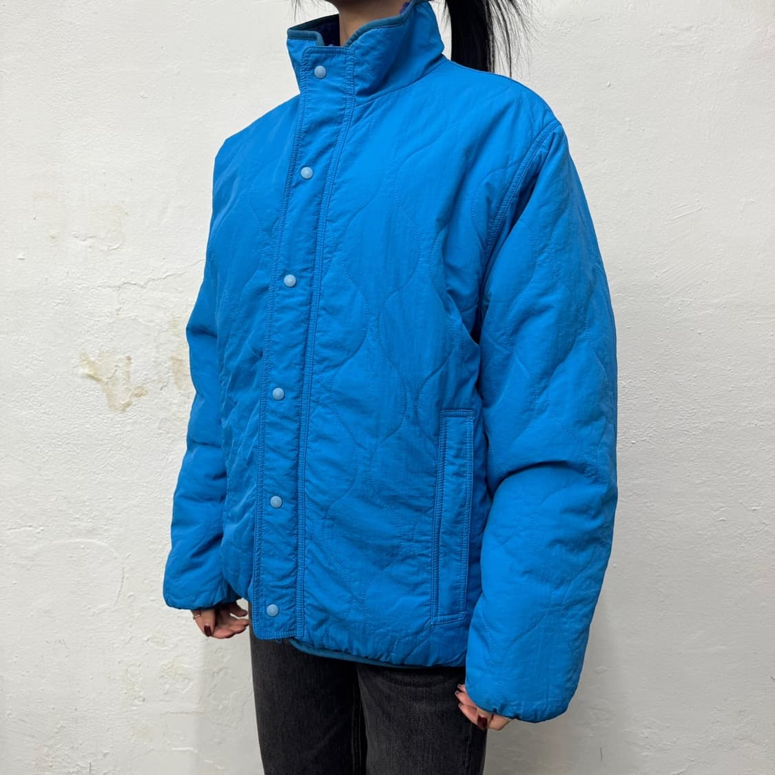 빔즈(BEAMS) 로얄블루 나일론 폴리 혼방 보아플리스 리버시블 자켓 상품이미지2