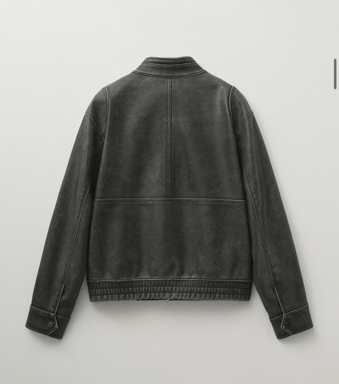 헬레네파리스 워시드 레더 블루종 점퍼 빈티지 그레이 상품이미지3