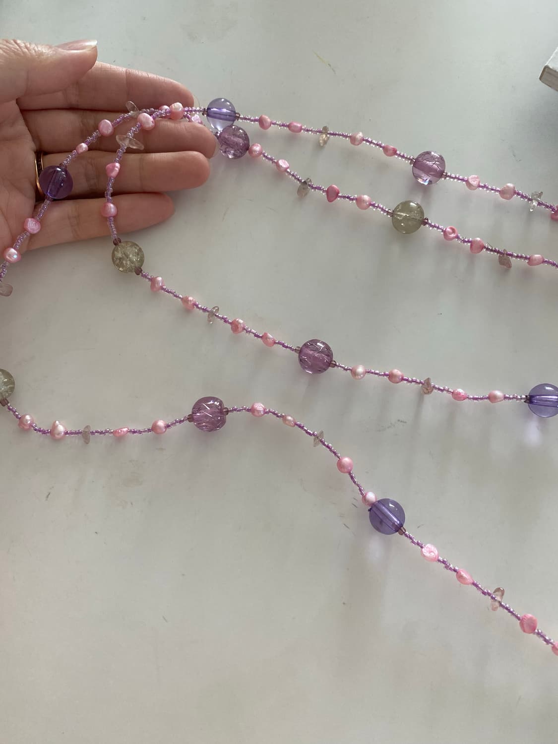 빈티지 멀티 비즈 롱 목걸이 상품이미지5