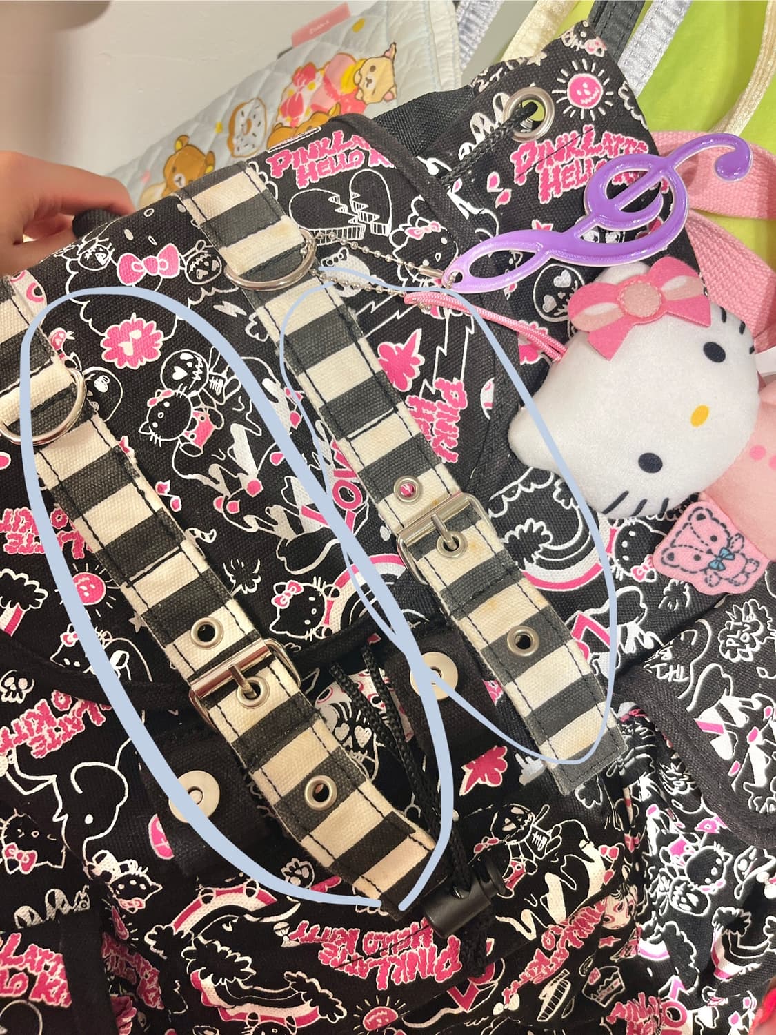 2011 산리오 핑크라떼 콜라보 백팩 🍓 상품이미지5