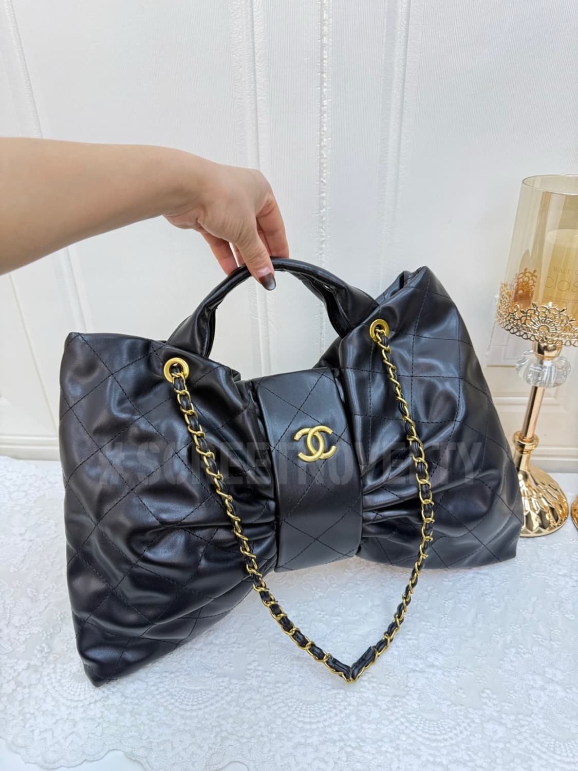 샤넬 리본 보우백 블랙 상품이미지9