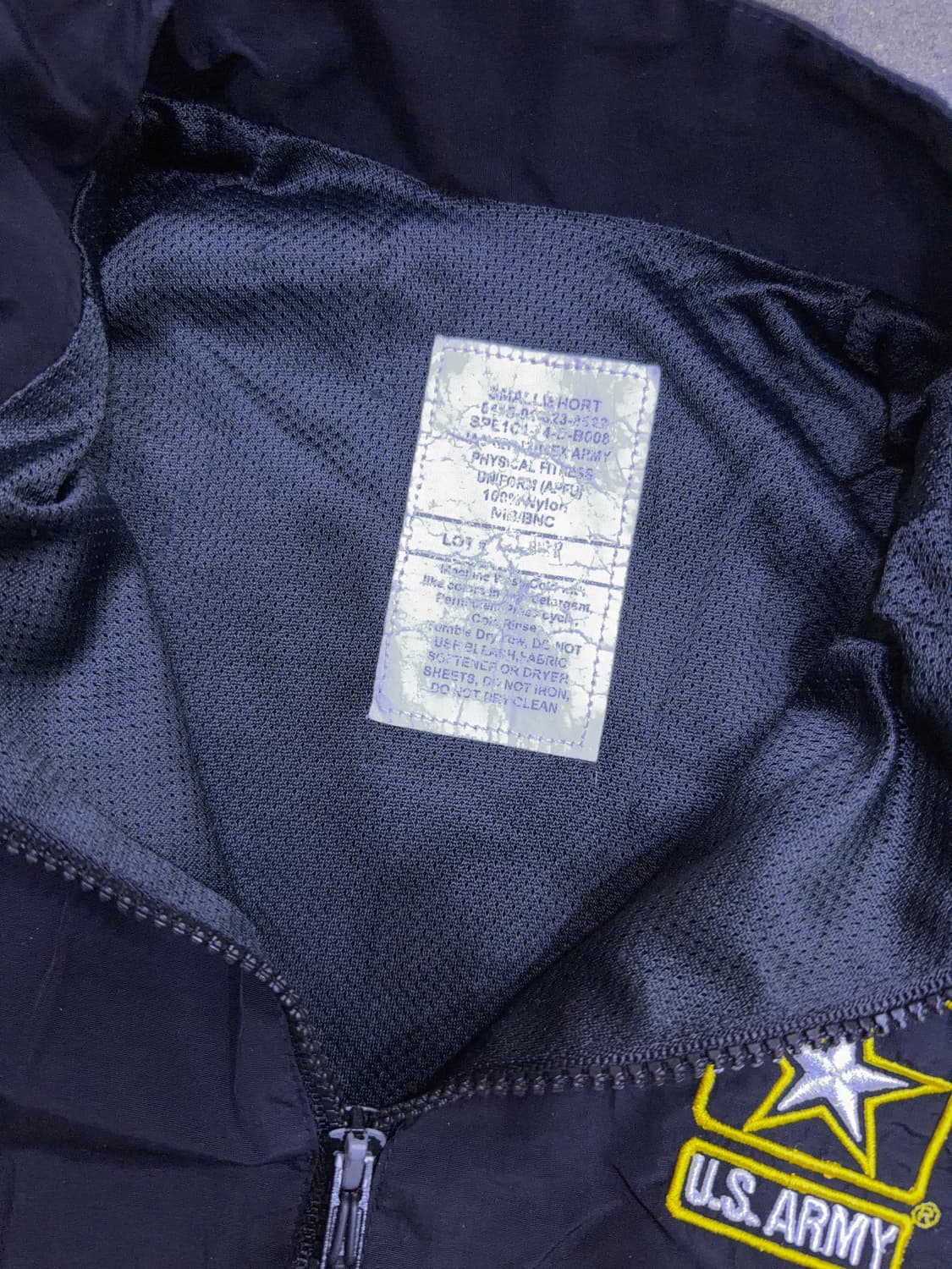 US ARMY 미군 APFU 신형 바람막이 점퍼 블랙 옐로우 S 숏 상품이미지8