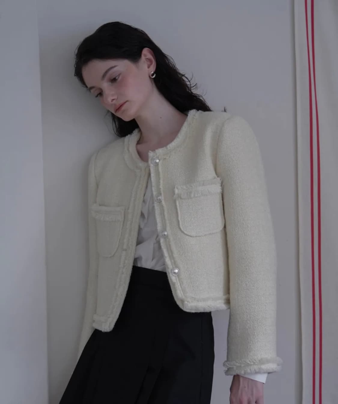 드헤베 트위드 자켓 Fringe Trimming Tweed Jacket 상품이미지4