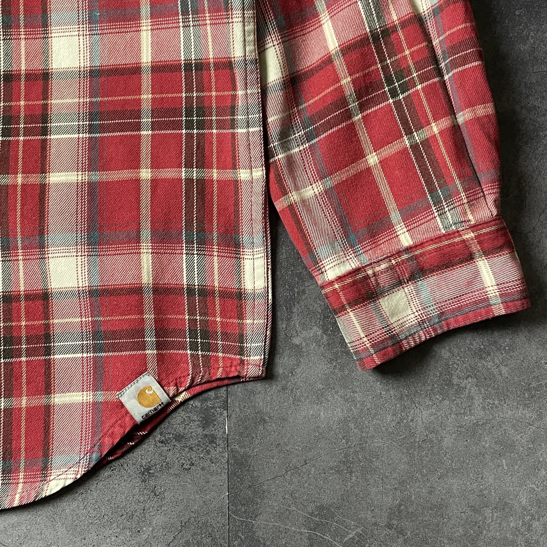 CARHARTT 칼하트 빈티지 레드 체크 워크 셔츠 A00413 상품이미지4