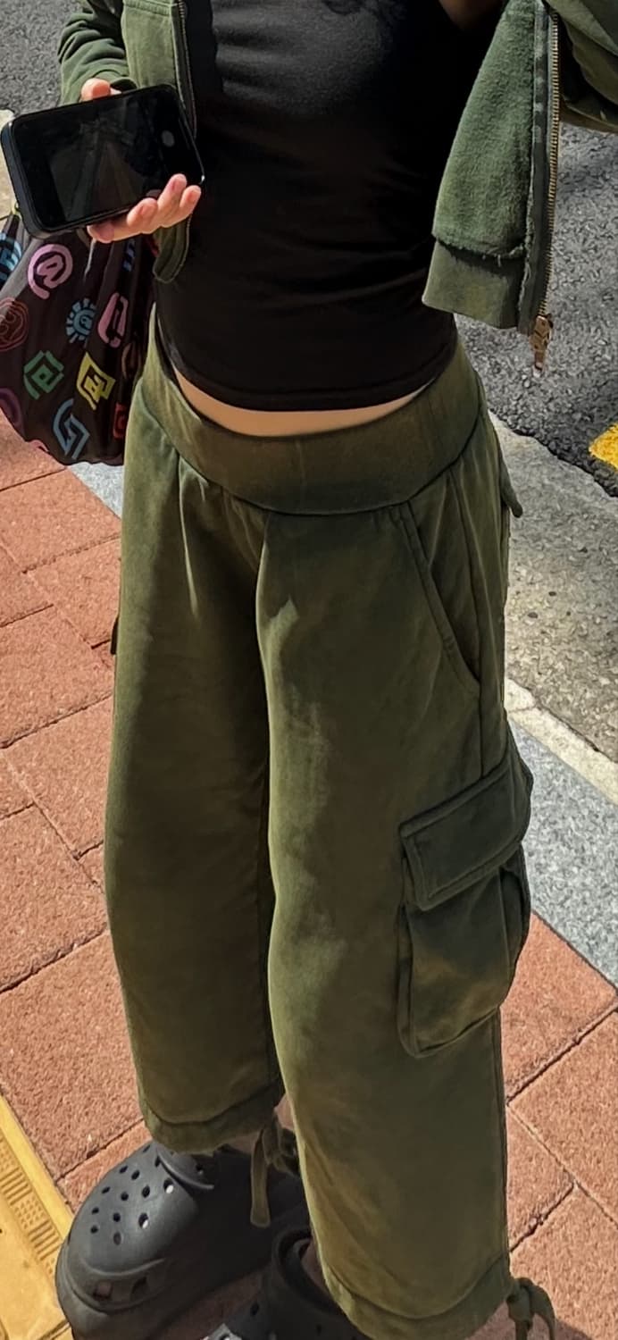 니하이 카프리 팬츠 S 카키 상품이미지4