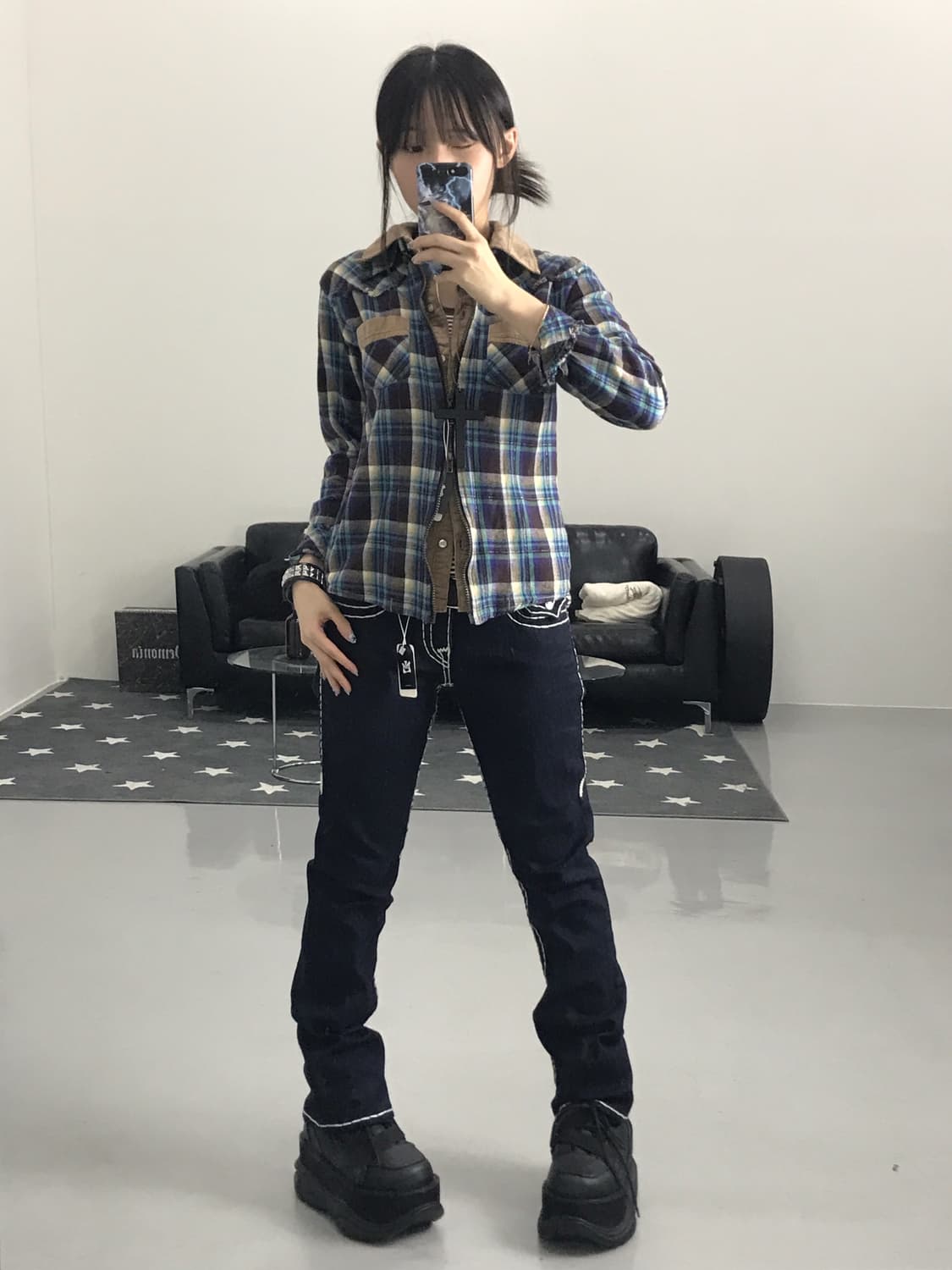 Sky Bomber Layer Checkered Shirts 상품이미지2
