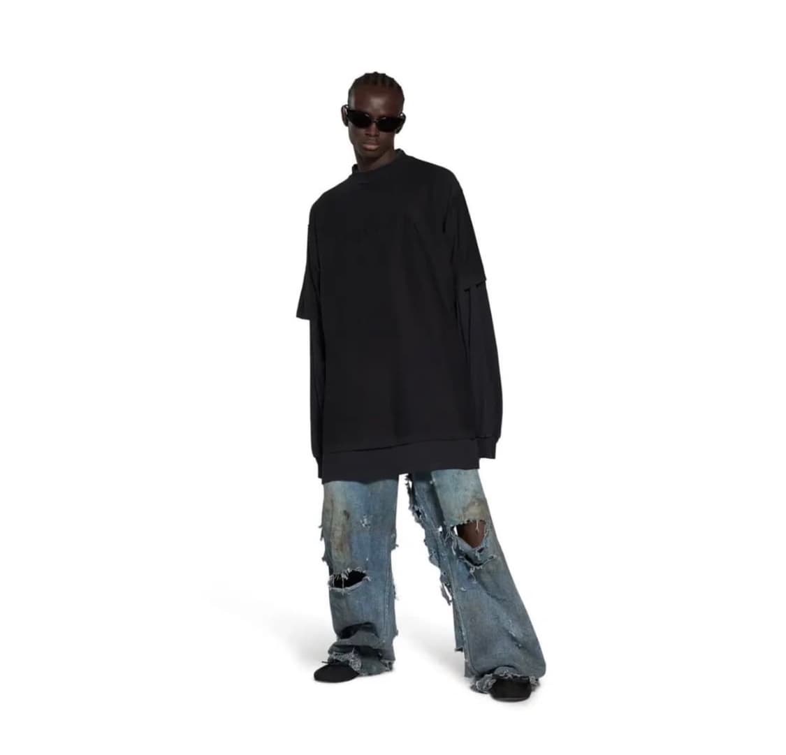 발렌시아가 미러 발렌시아가 더블 트롱프뢰유 롱 슬리브 티셔츠 상품이미지2