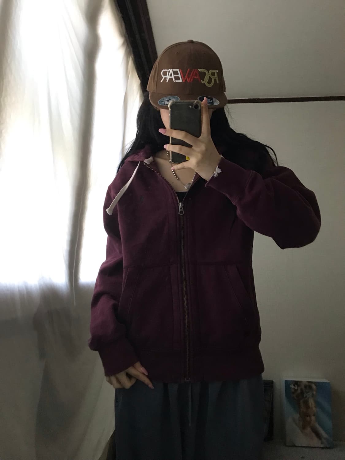 폴로 버건디 후드집업 상품이미지2