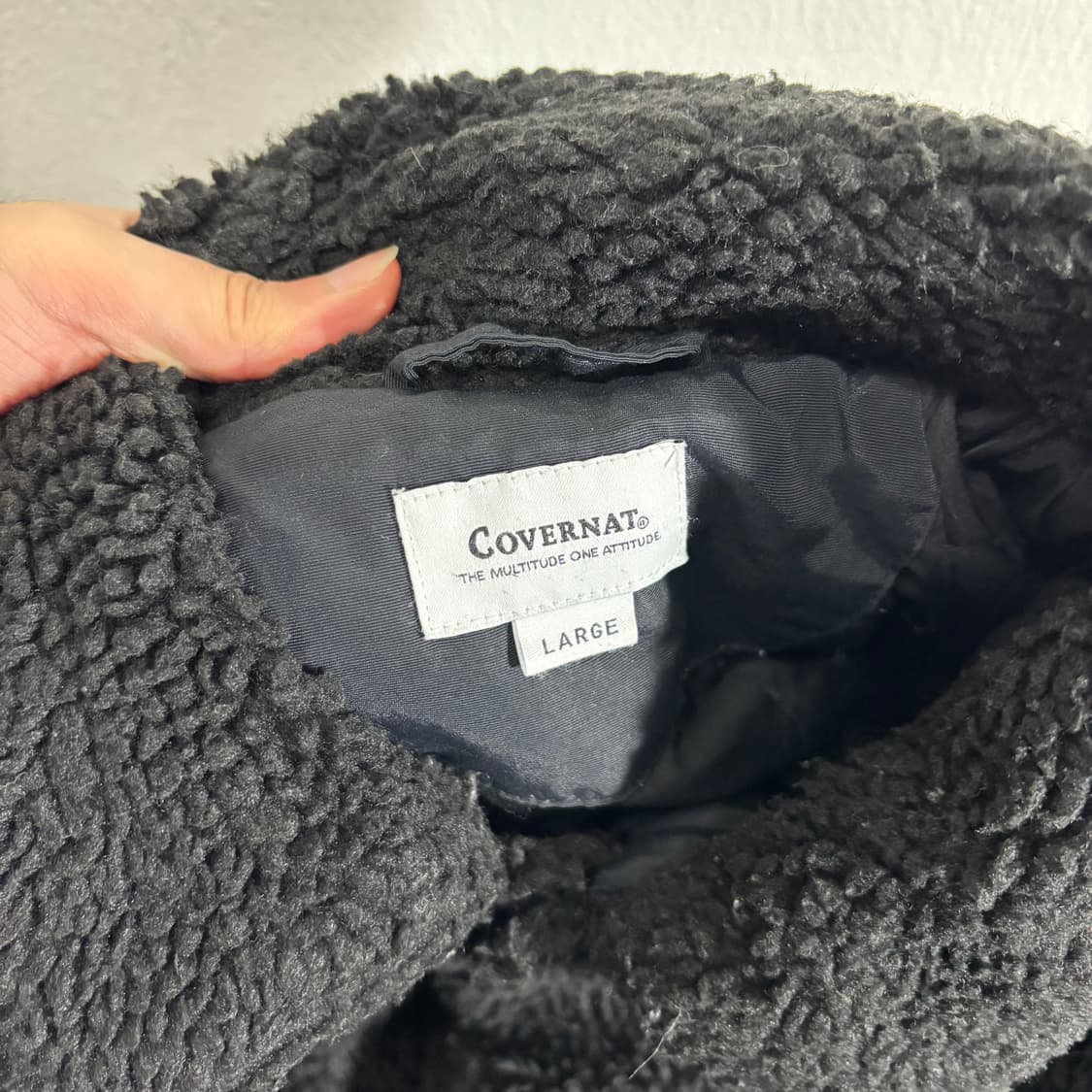 L 커버낫 블랙 뽀글이 후리스자켓 상품이미지4