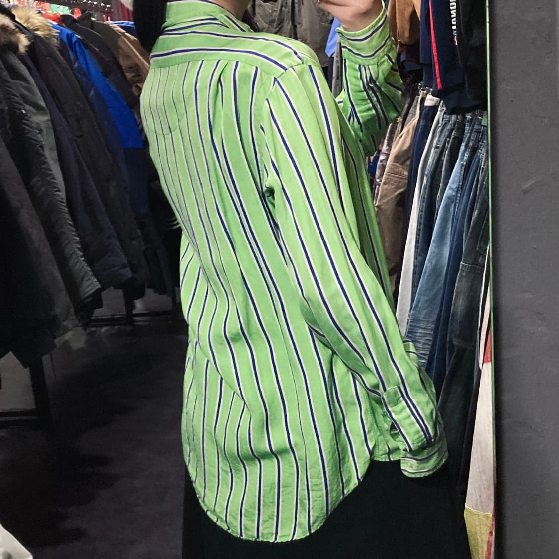 [IM]폴로 랄프로렌 버티컬 스트라이프 라임그린 셔츠 상품이미지7