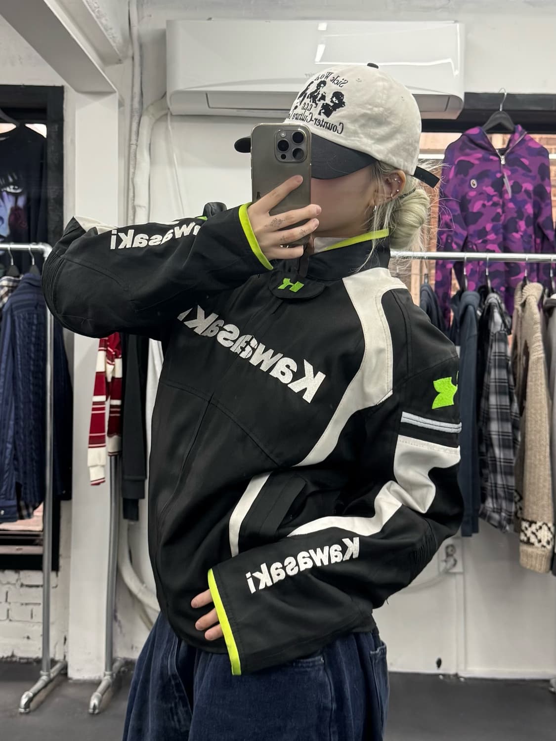 가와사키 레이싱 바이커 자켓 상품이미지5