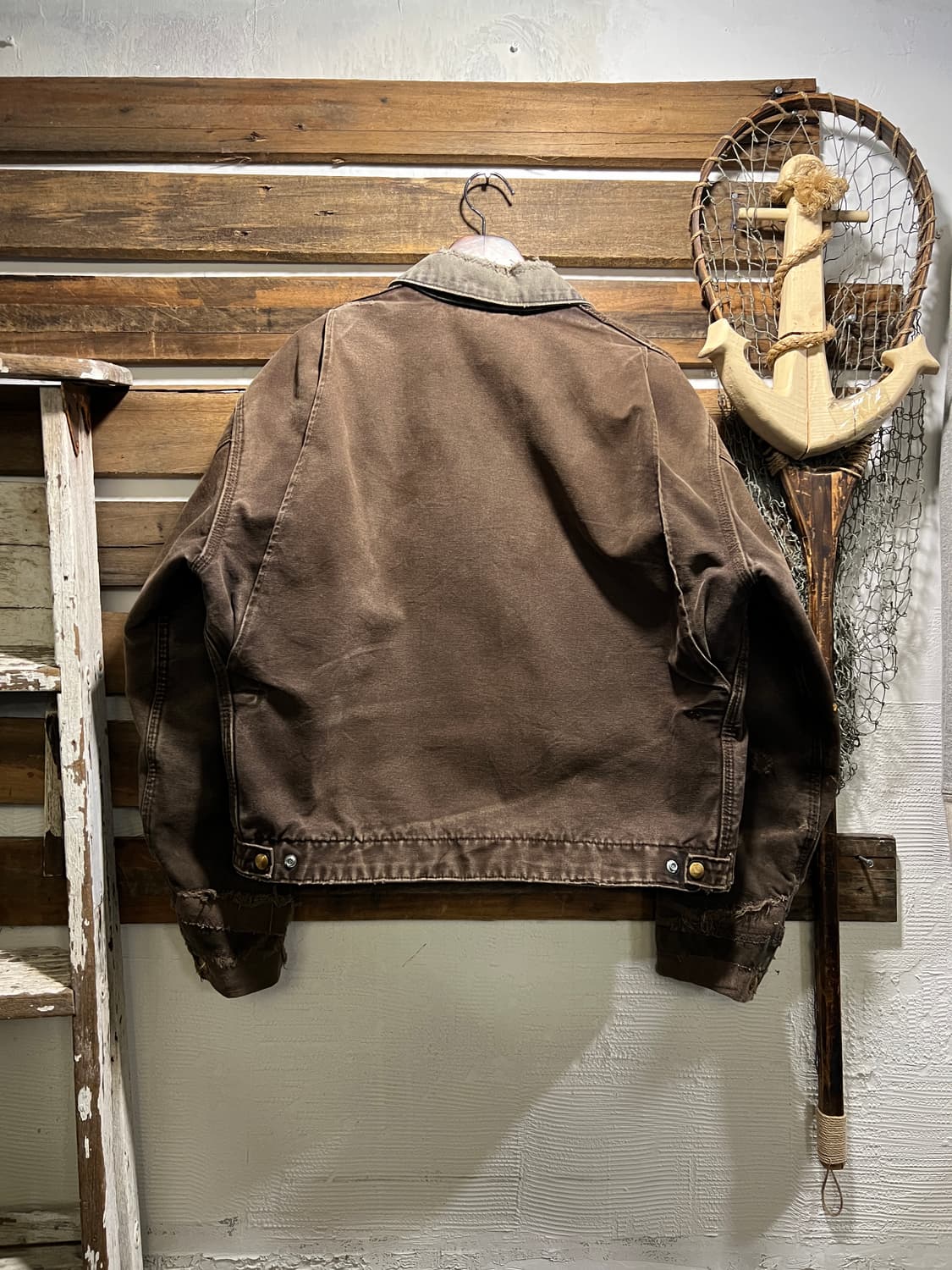 [L]칼하트 USA J97 디트로이트 빈티지 리페어 다크브라운 워크 자켓 상품이미지9