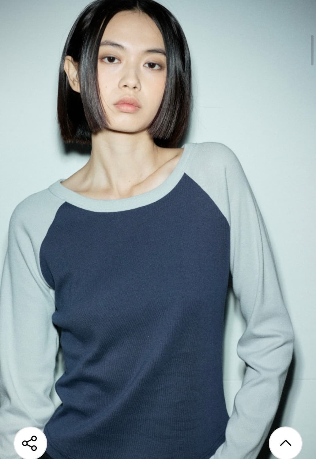 큐리티 C RAGLAN LONG SLEEVE T-SHIRT_NAVY 상품이미지1
