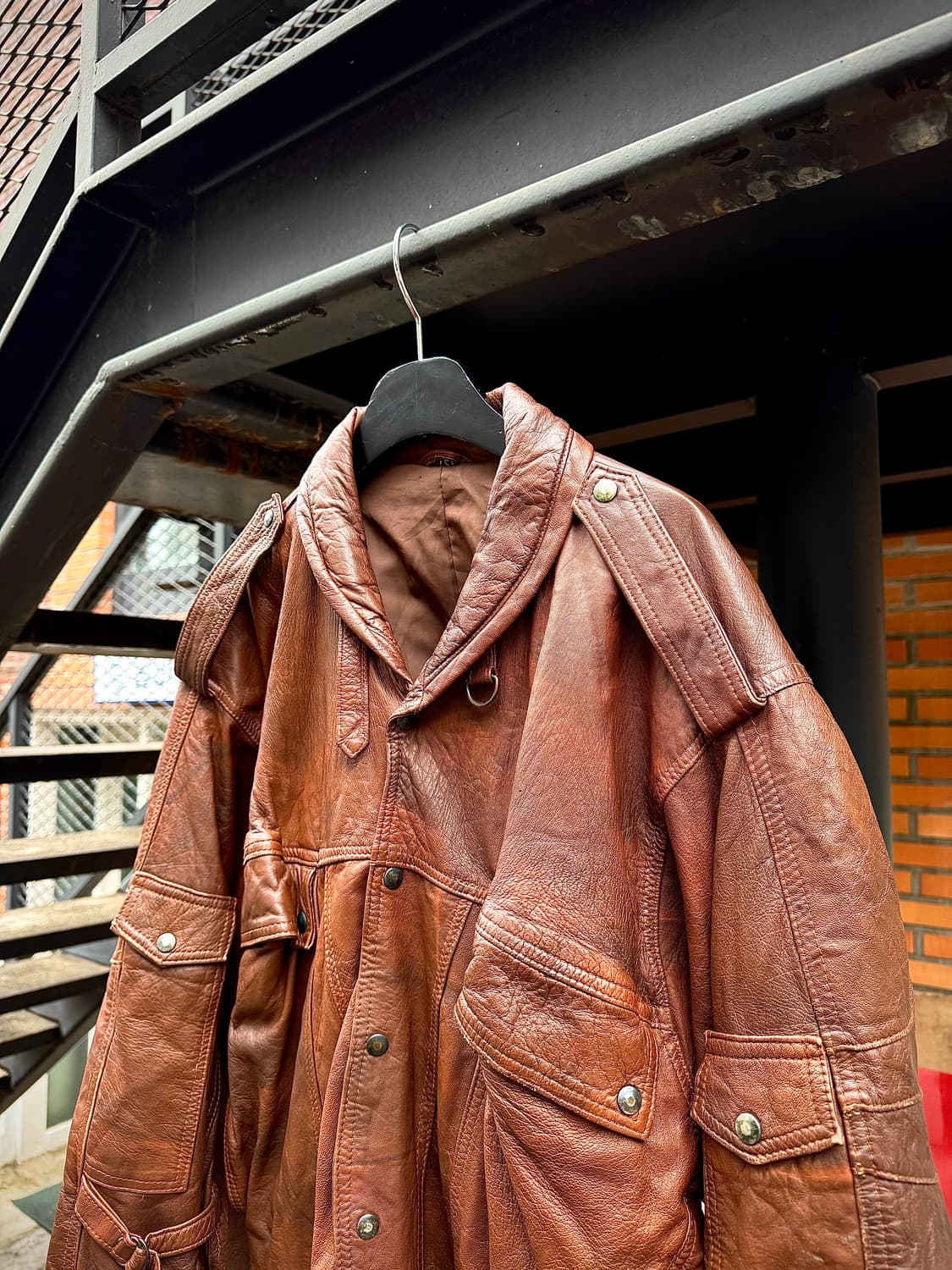 Vintage – Military Cargo Leather Jacket  상품이미지2