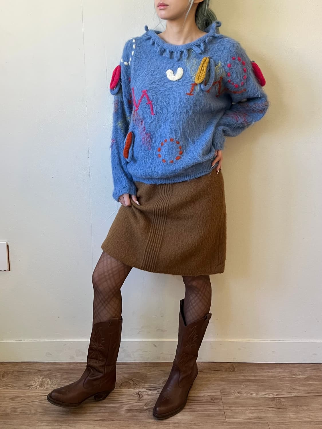 BIGI 모헤어 카멜 스커트 상품이미지6