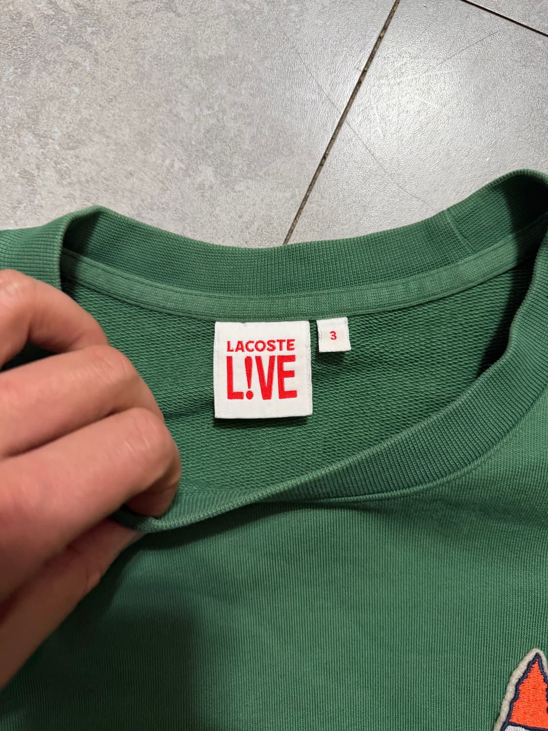 라코스테  그린컬러  로고 패치 스웻셔츠  95 size   상품이미지4