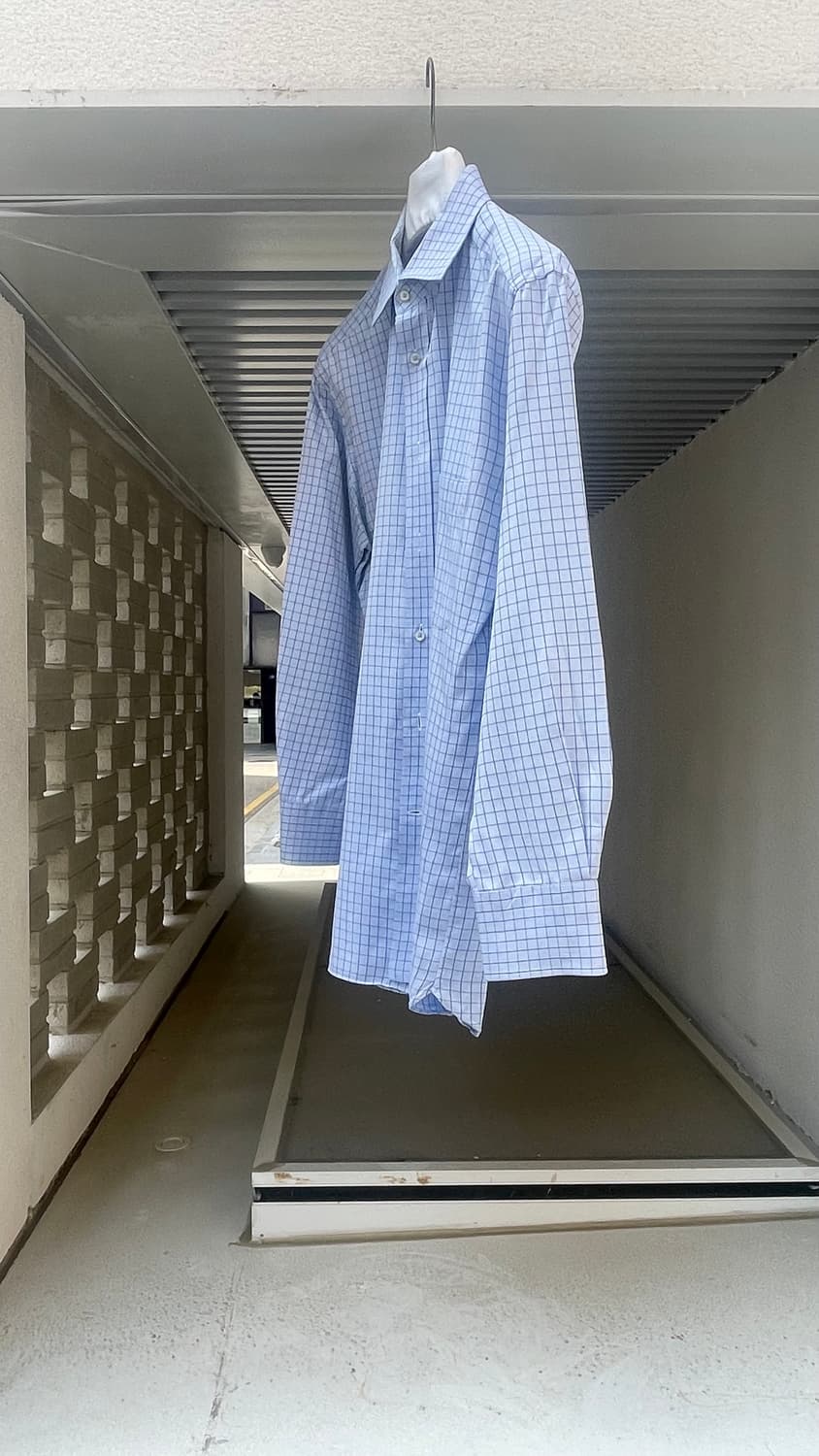 [최고급] 에르메네질도 제냐(Zegna) 블루 체크 드레스 셔츠 (105 상품이미지2