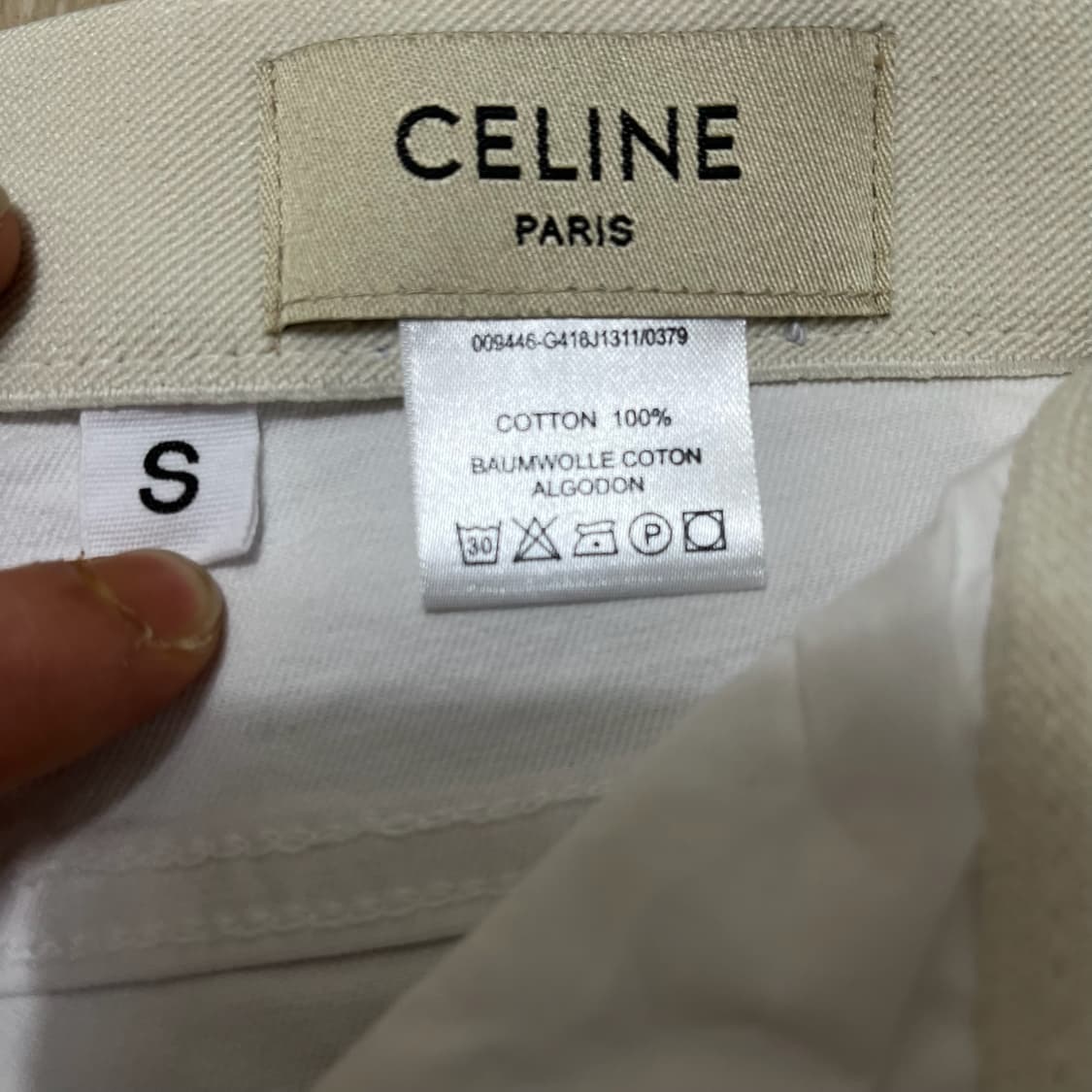 셀린느 클래식 로고 화이트 버뮤다 팬츠 반바지 S/90 상품이미지5