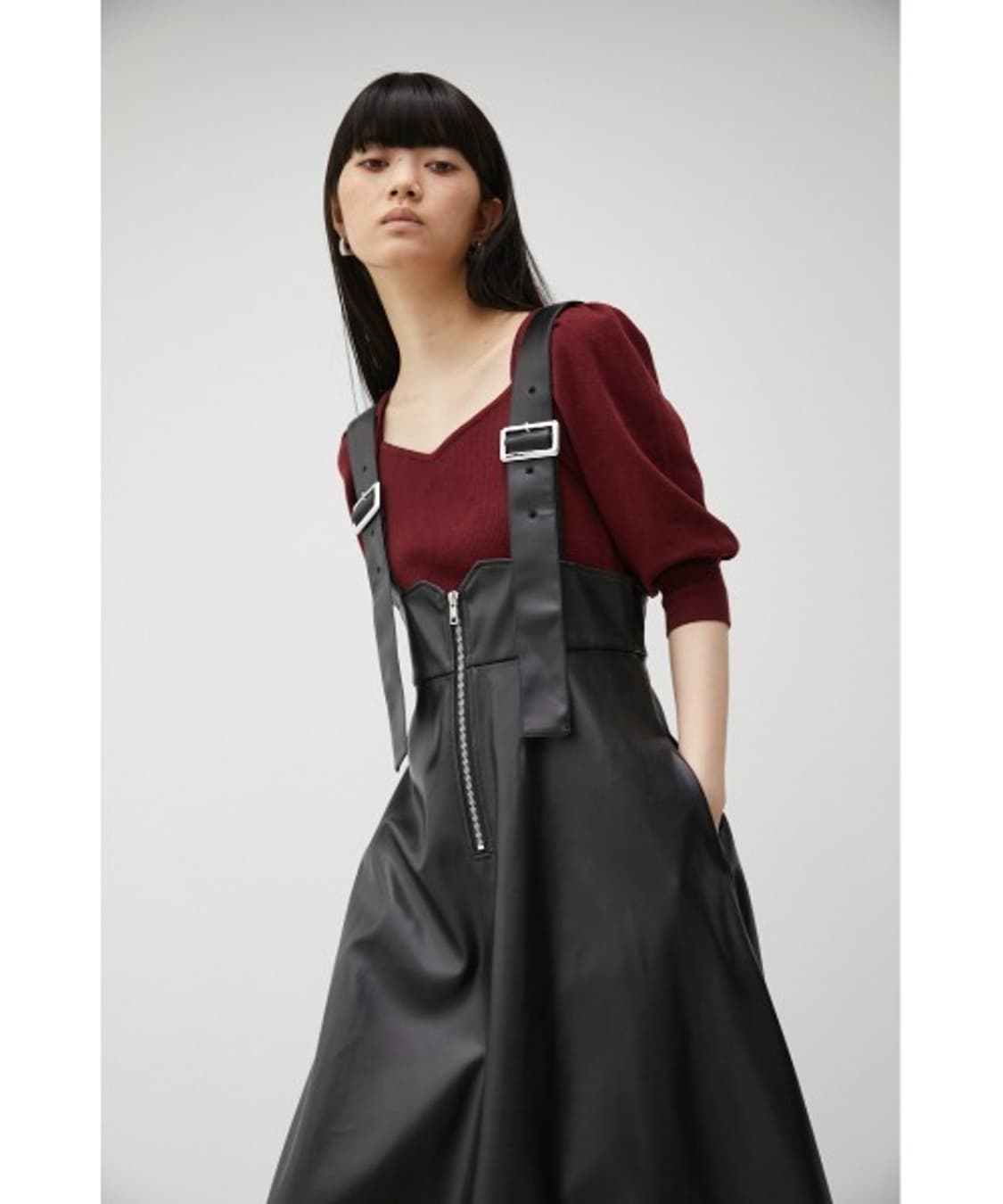 [s] AZUL BY MOUSSY 일본 브랜드 페이크 레더 가죽 스커트 상품이미지2