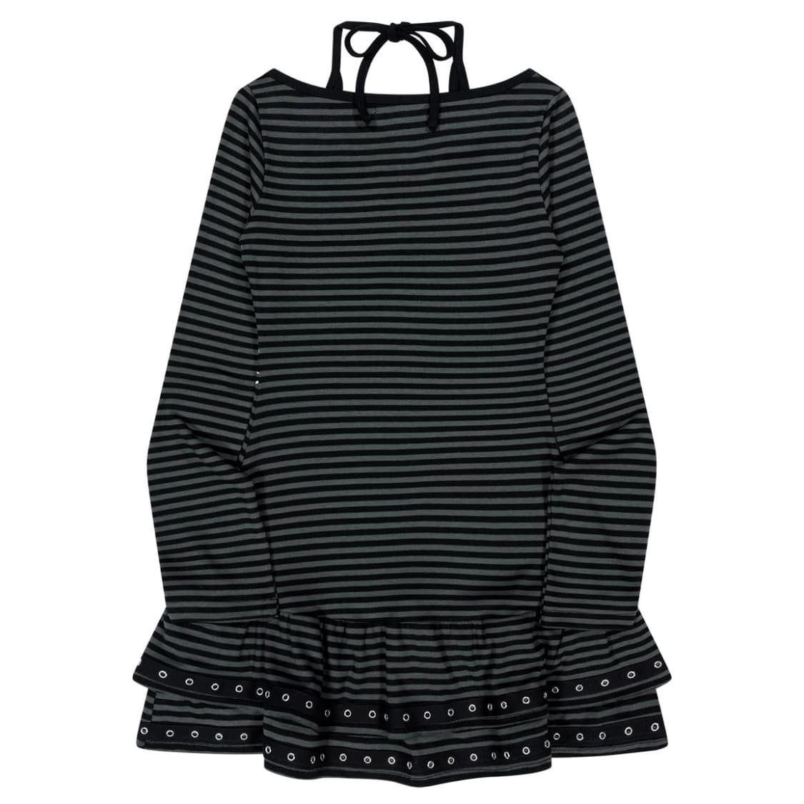 새상품) 니어노어 baddie angel 홀터넥 원피스 블랙 스트라이프 상품이미지3