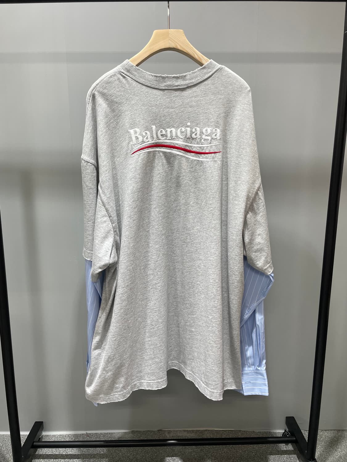 (정품/새상품) 발렌시아가 그레이 캠페인 레이어드 티셔츠 상품이미지2
