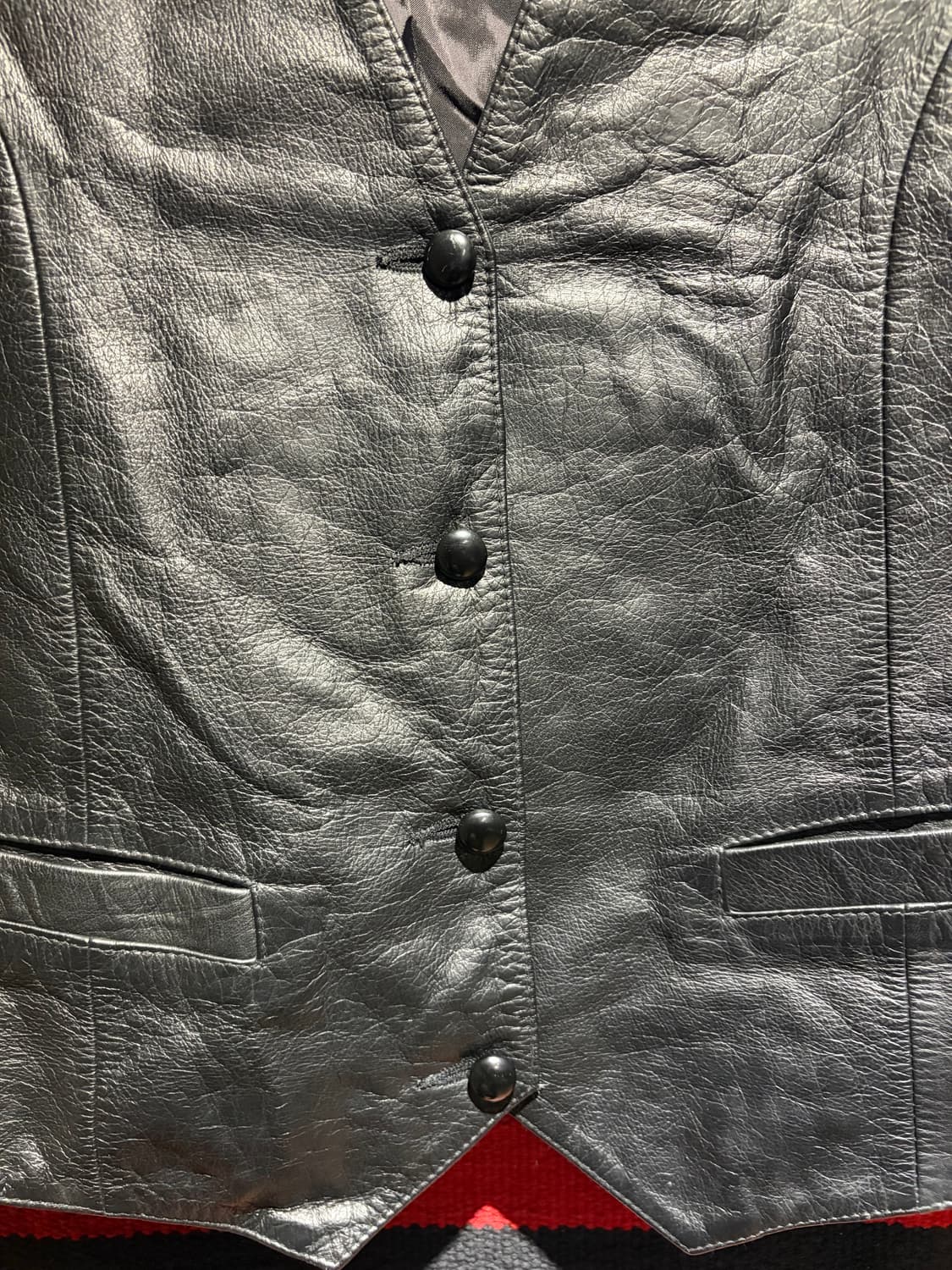 Western dressy leather vest / 웨스턴 소가죽 조끼 상품이미지5