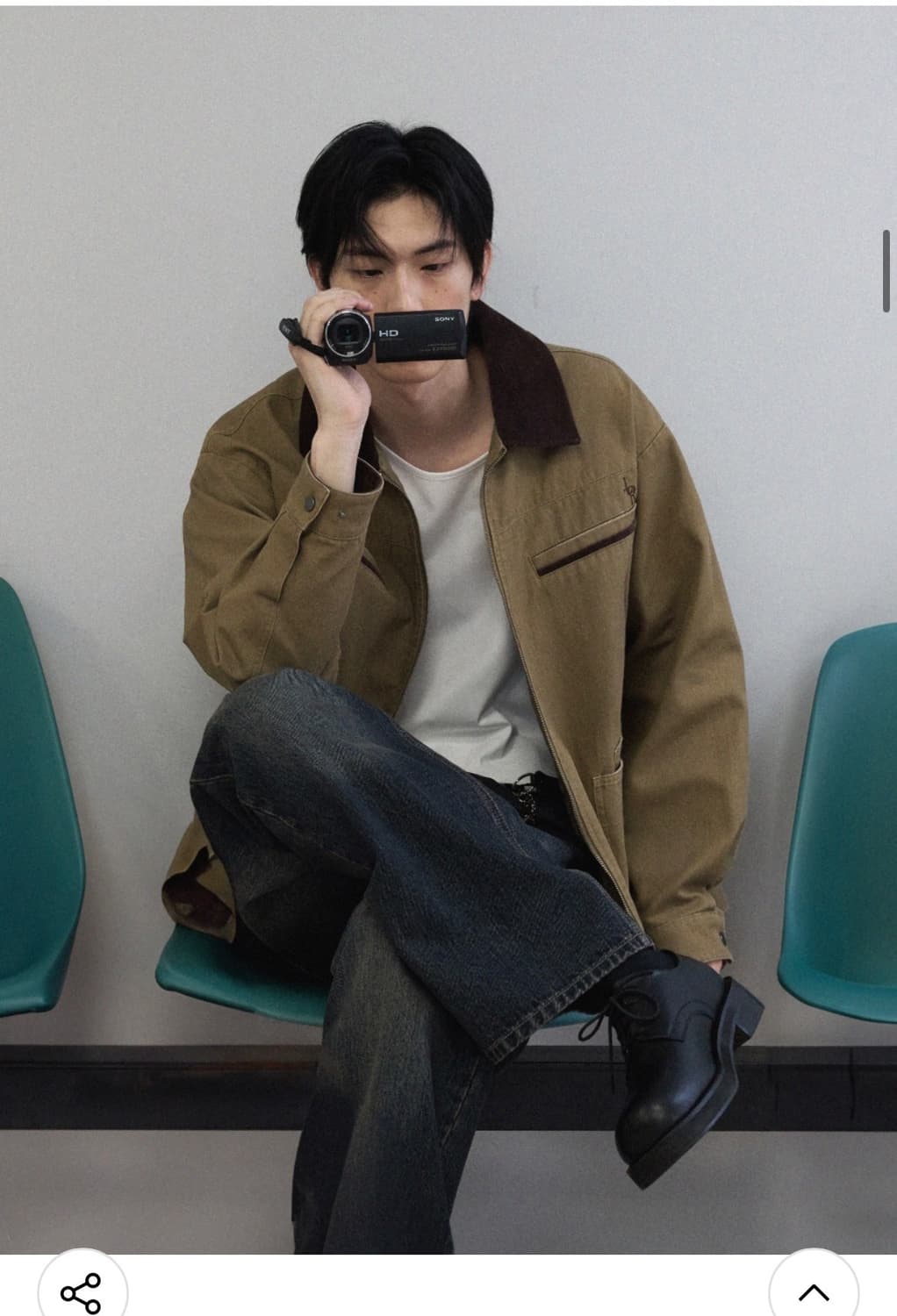 (M) 레더리 데미지 라인 워크 자켓 [BEIGE] 판매 상품이미지5