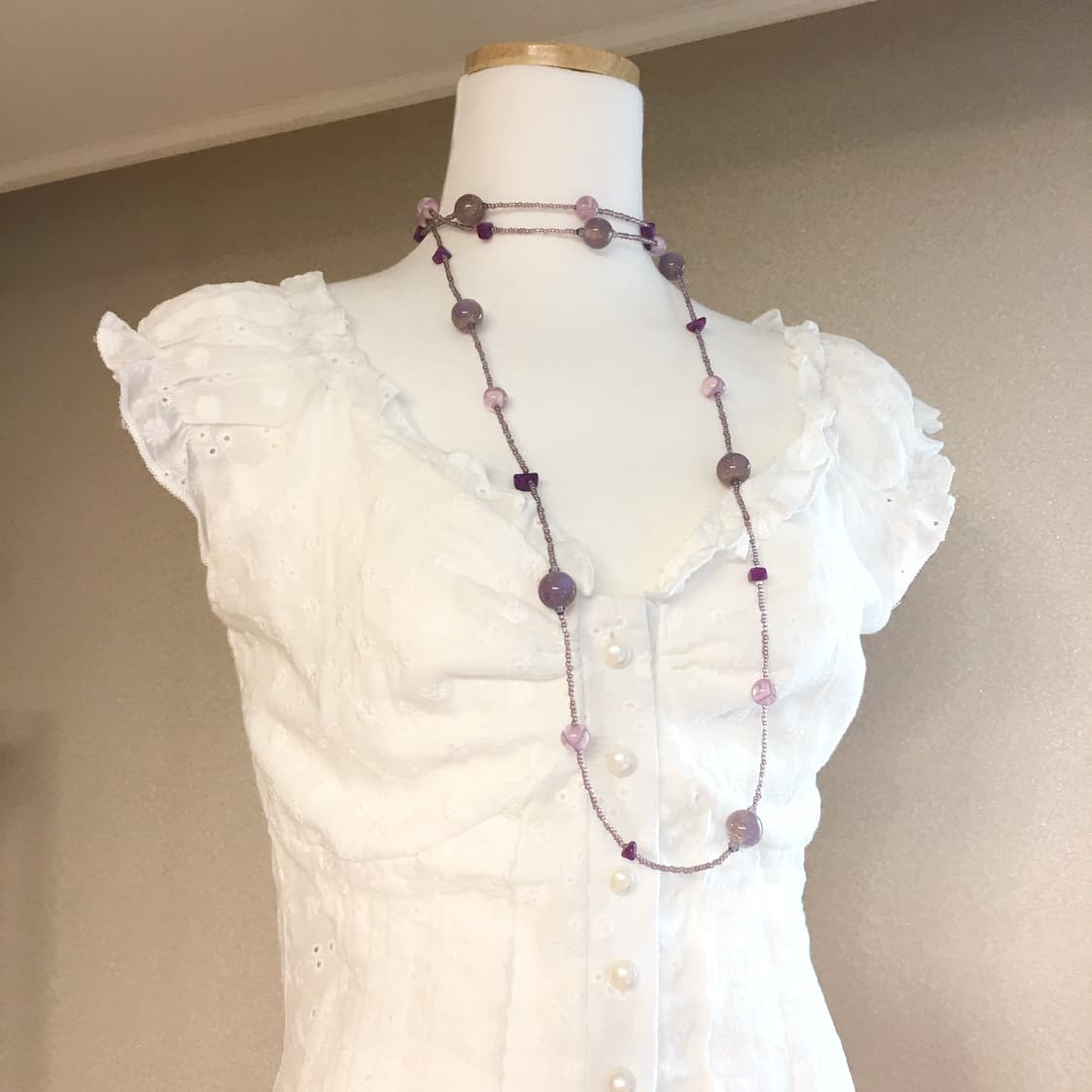 ♥구매자무나♥퍼플 볼 롱목걸이 상품이미지5