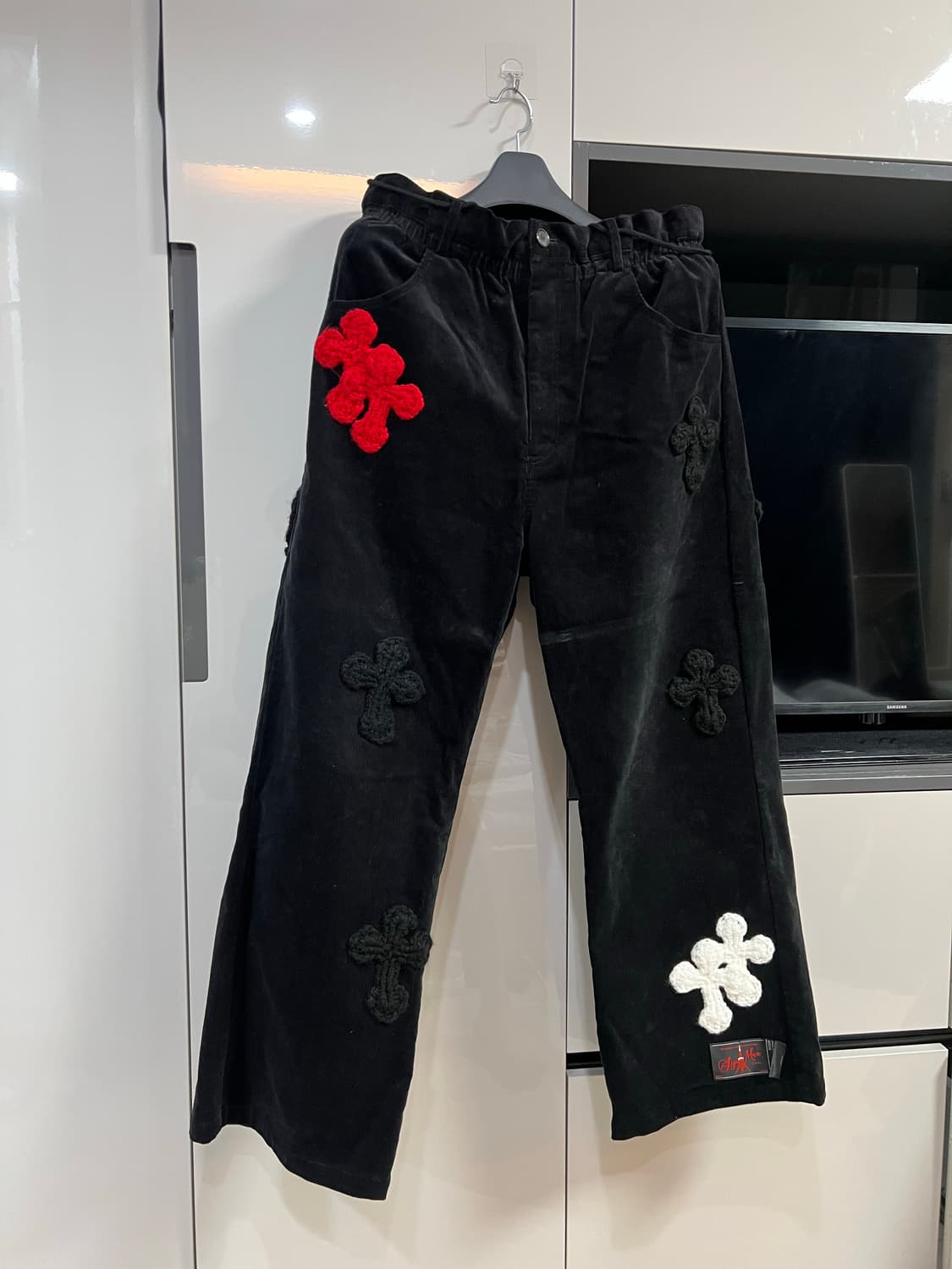 Yarn 코듀로이 팬츠 블랙 1사이즈_크롬하츠 오마주 상품이미지1