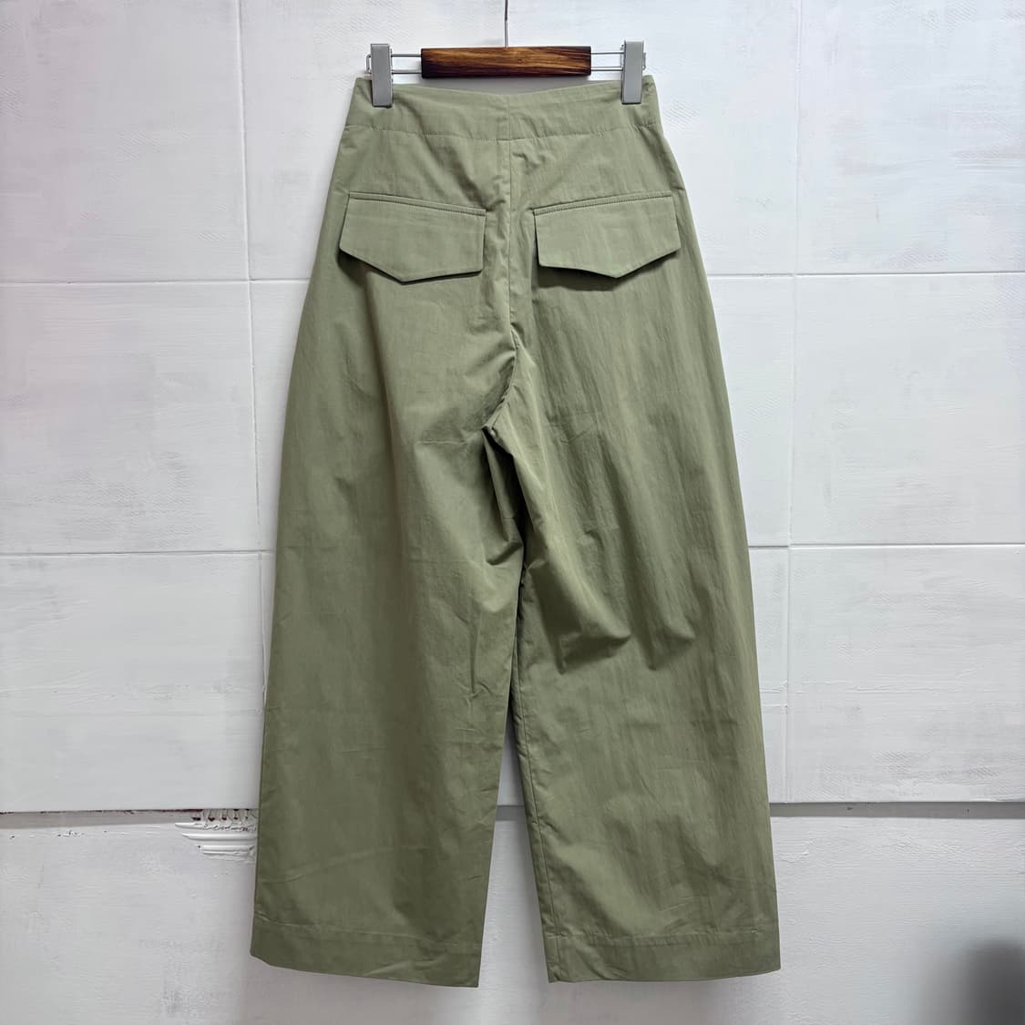 Current 커렌트 카키 와이드 팬츠 S 상품이미지4