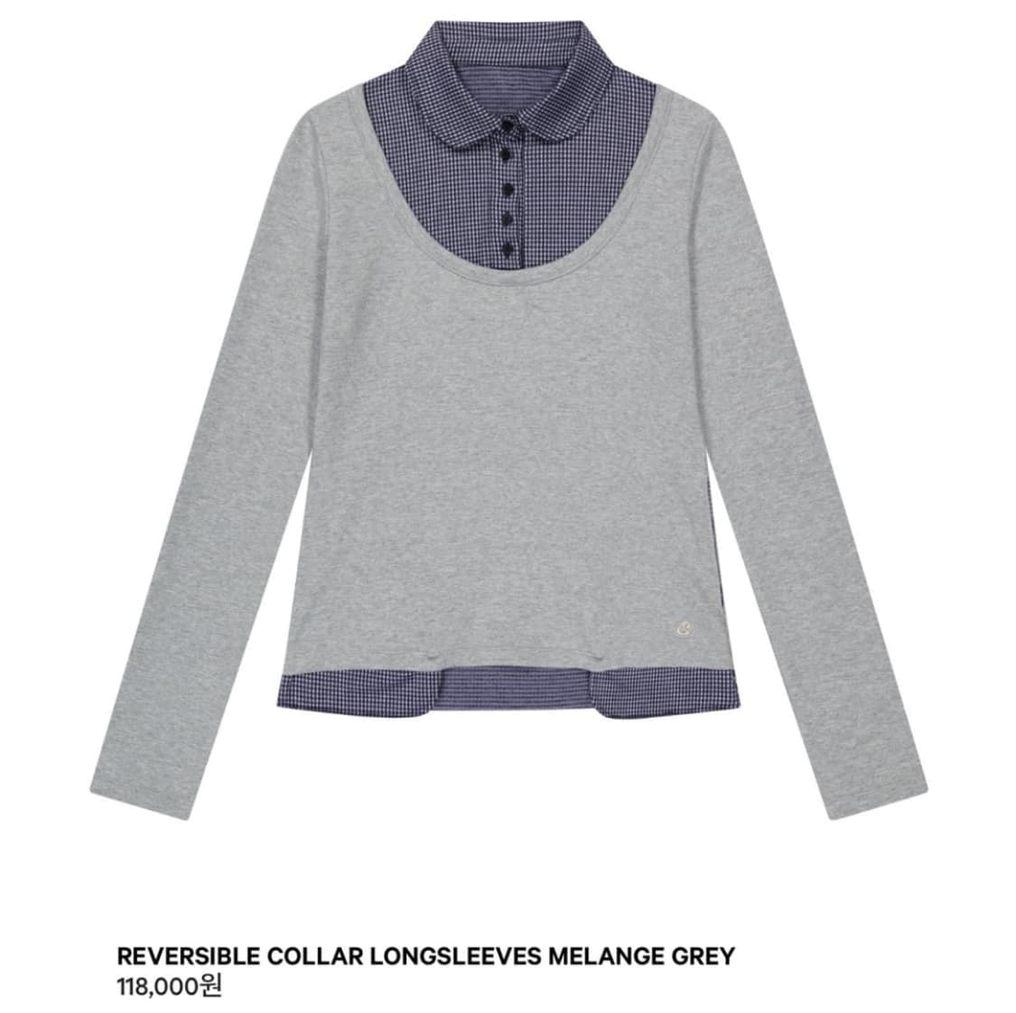 코이세이오 리버시블 롱슬리브 멜란지 그레이 상품이미지1