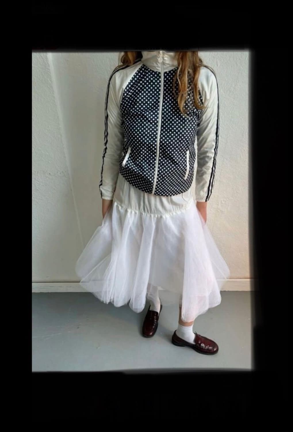 M 아디다스 네이비 도트 져지 집업 자켓 상품이미지2