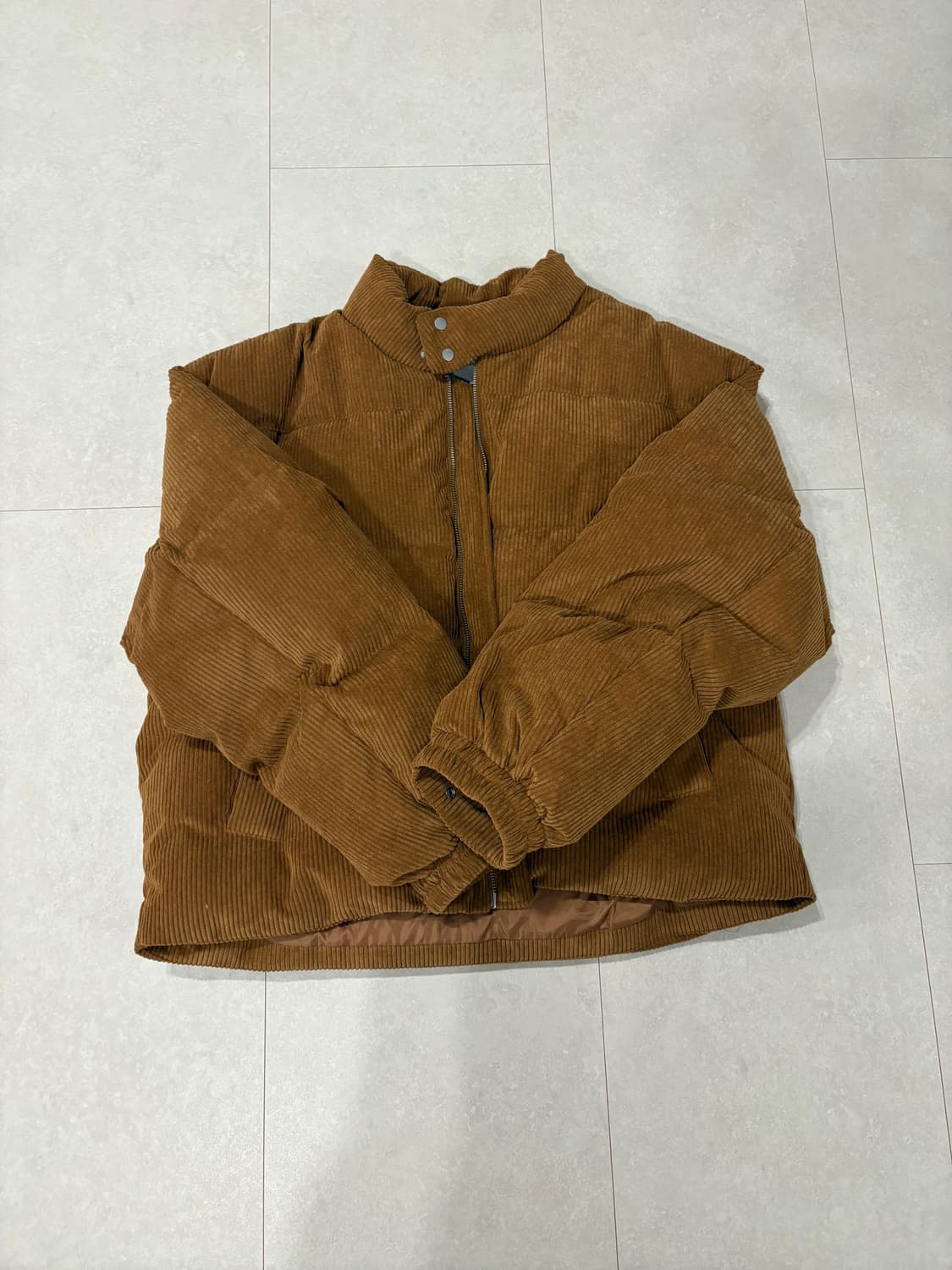 키뮤어 코듀로이 패딩점퍼 카멜색상 상품이미지2