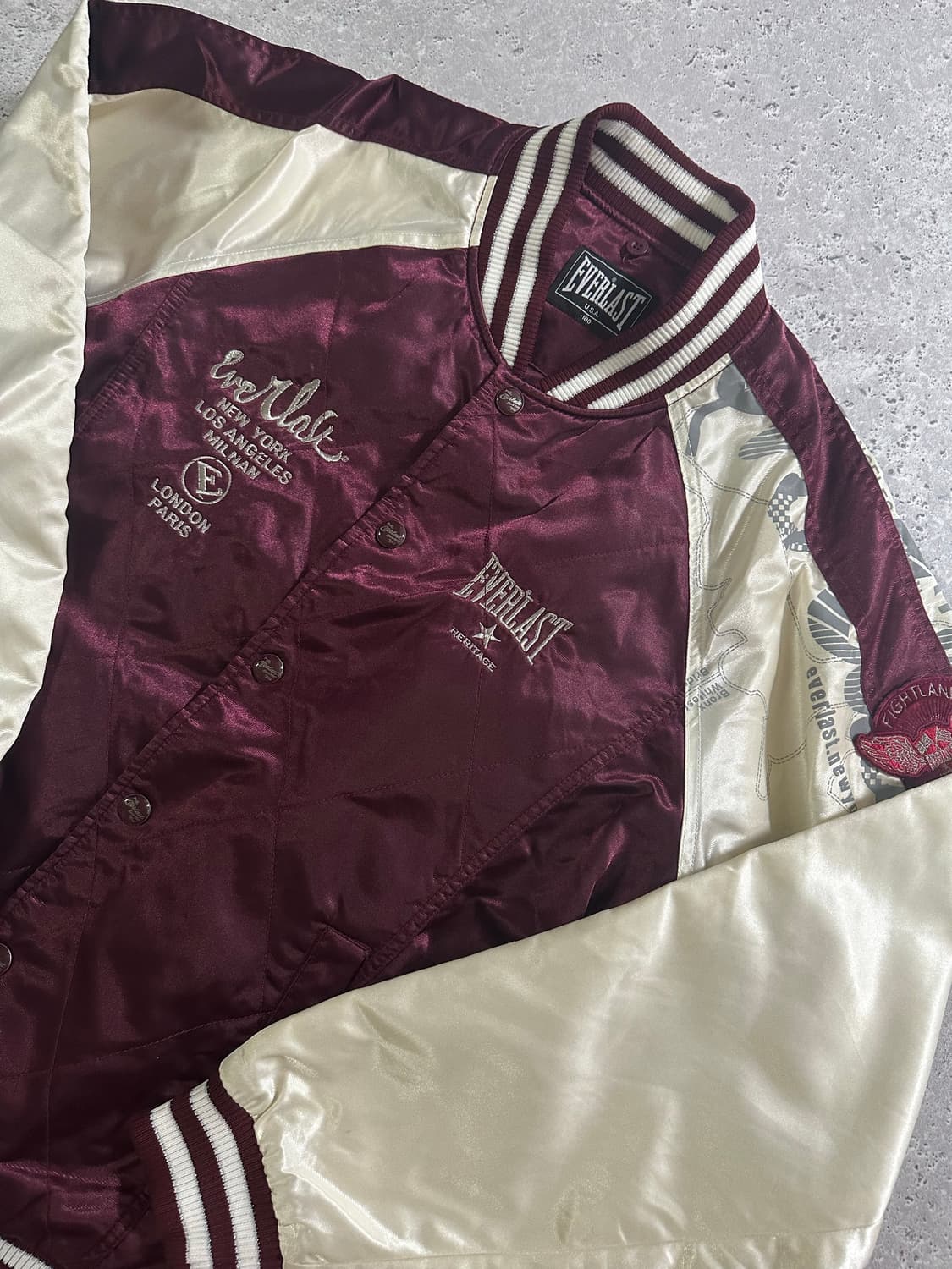 EVERLAST 버건디 새틴 스타디움 자켓 상품이미지1