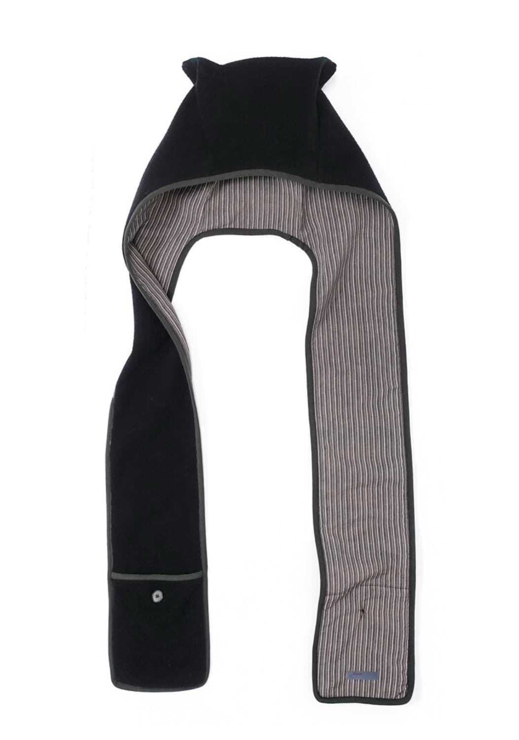 샵페어리 플리스 이어 후드 머플러 고양이 머플러 블랙 상품이미지1