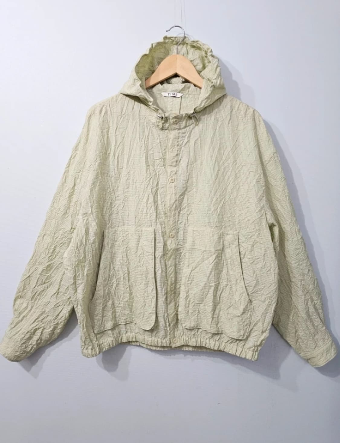 타임 TIME 크링클 체크 후드 셔츠 105 FW2024 상품이미지1