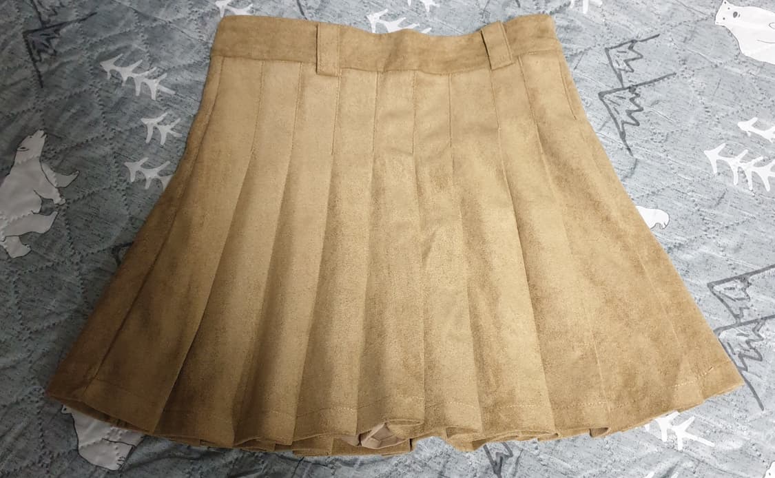 RAMI J HANI 스웨이드 주름 스커트 브라운 (F) 상품이미지1