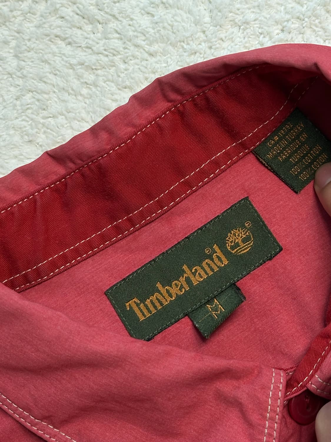 팀버랜드 딥레드 반팔 셔츠 상품이미지5