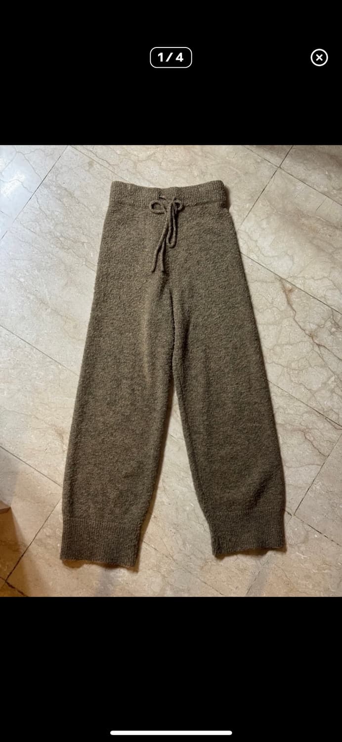 (M)아모멘토 니트 팬츠 카키 브라운 상품이미지1