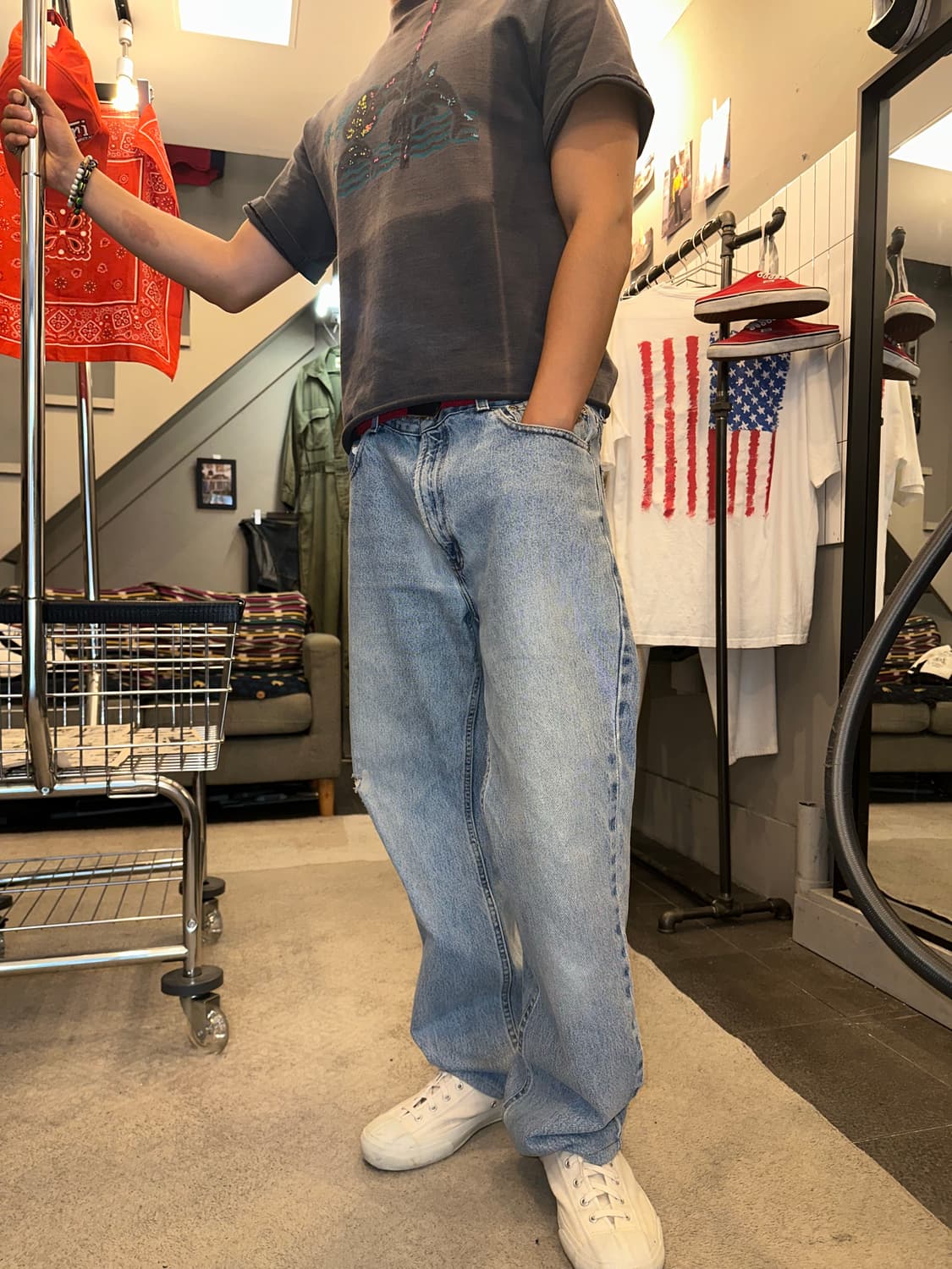 00’s Harley Davidson washed denim pants 상품이미지1