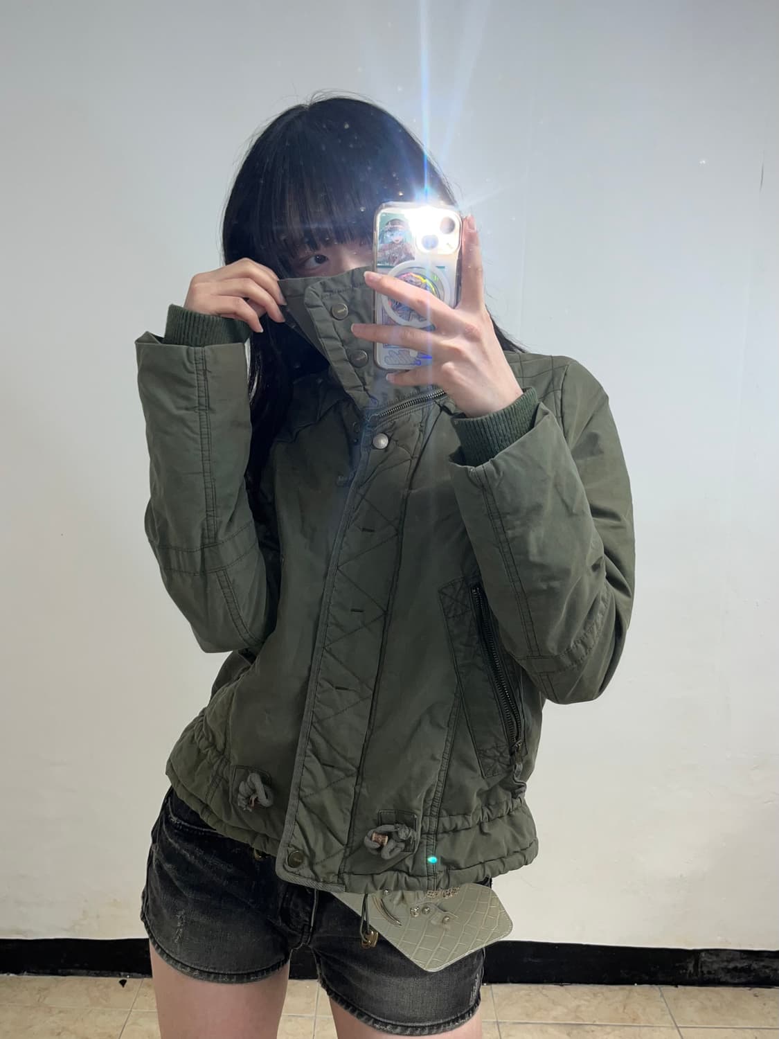 00‘s 카키 하이넥 자켓 상품이미지7