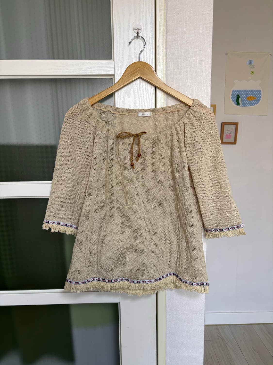 연베이지 히피 블라우스 상품이미지1