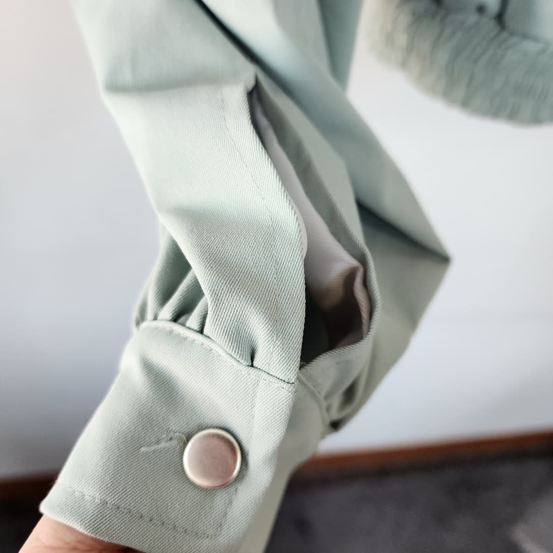 JS 뉴욕디자인 숏 크롭 블루종 자켓 민트색 상품이미지5