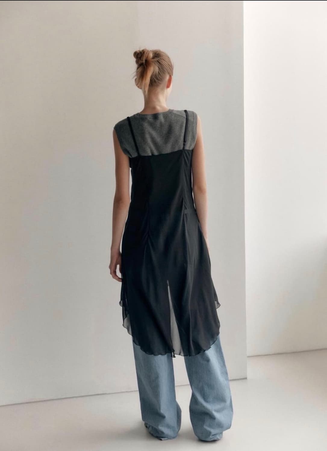 로우클래식 SHEER LAYERED DRESS - 블랙 상품이미지2