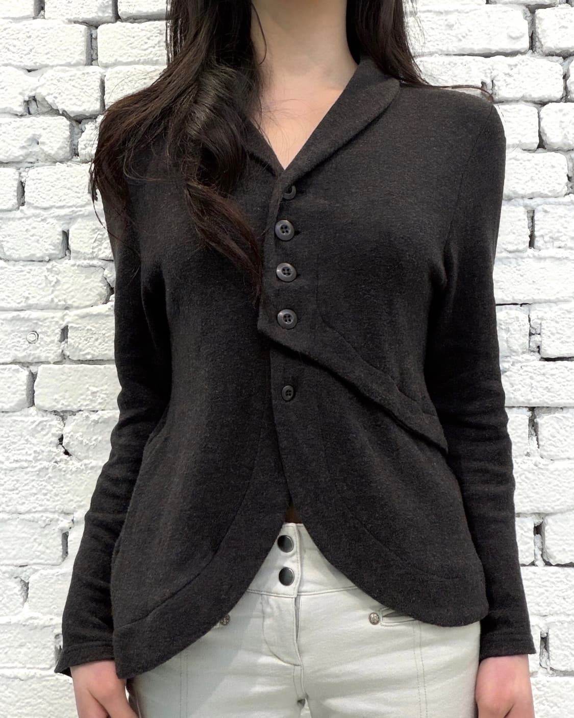 Asymmetric Button Layered Jacket 상품이미지2