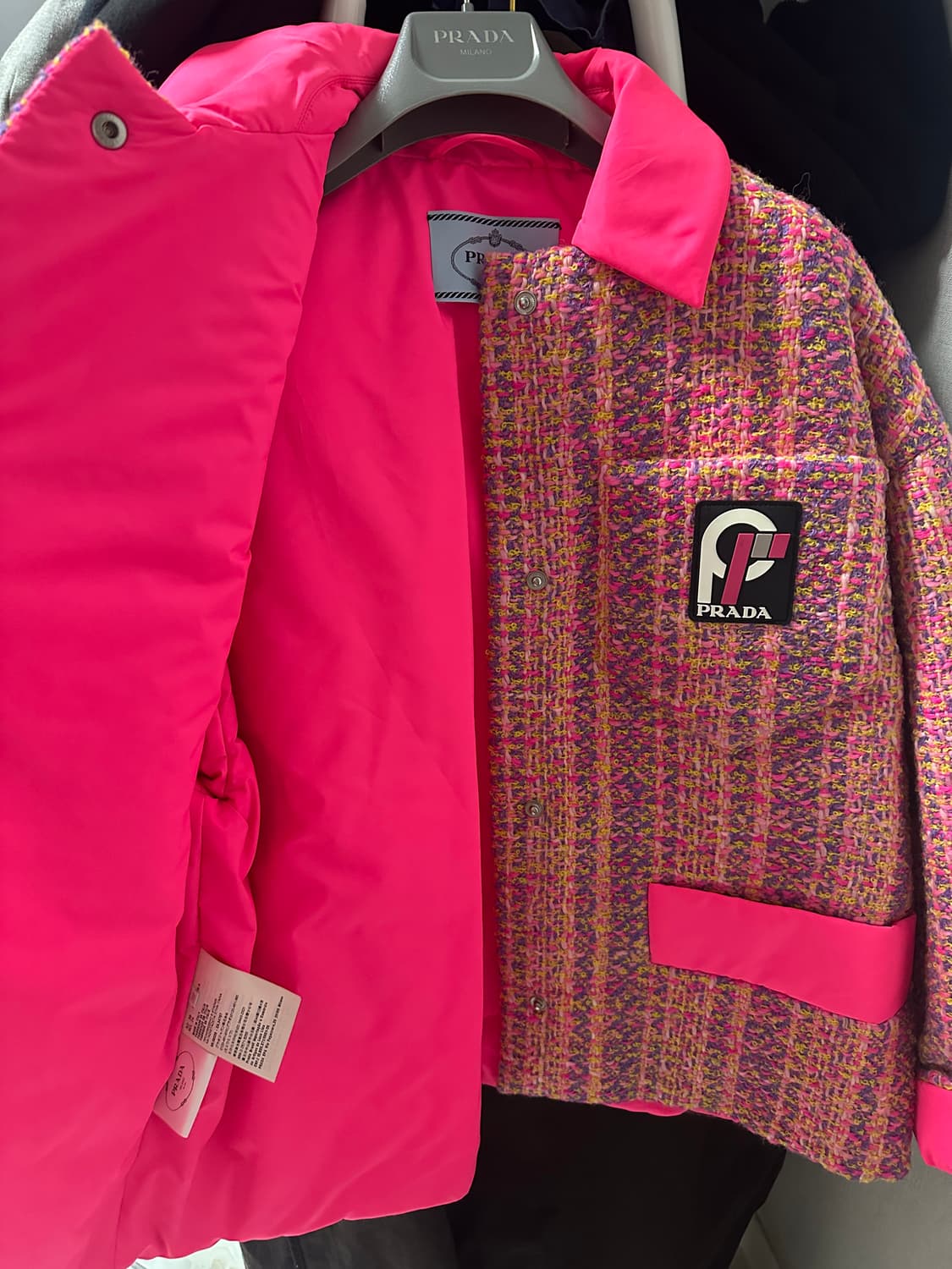 프라다 트위드 패딩 코트 38 (44-55) 상품이미지4