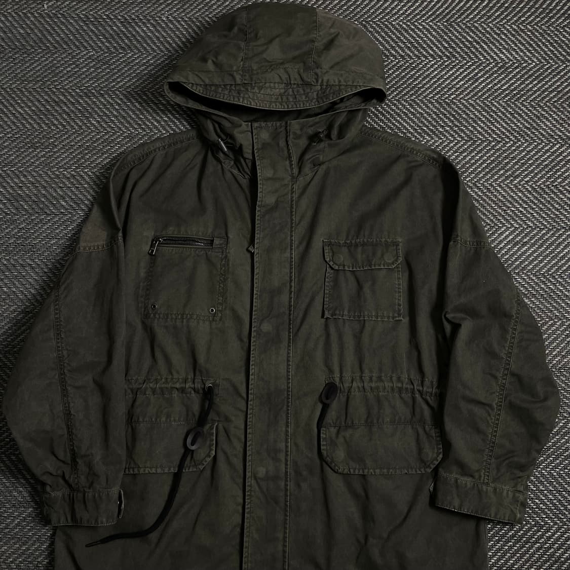 버커루 나일론 멀티 포켓 후드 롱 야상 자켓 y 4354 상품이미지2